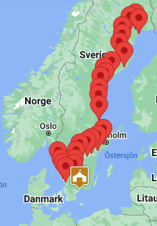 Departure locations Sweden Rock 2024 